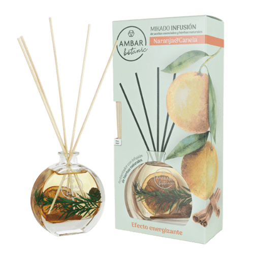 Mikado Infusión Canela Naranja Ámbar Botanic 75 ml - Mikado Black&White, fragancia cálida y energizante para el hogar.