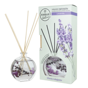 Mikado Infusión Lavanda Ámbar Botanic 75 ml - Mikado Black&White, fragancia relajante y natural para el hogar.