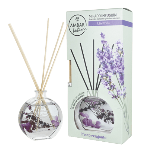 Mikado Infusión Lavanda Ámbar Botanic 75 ml - Mikado Black&White, fragancia relajante y natural para el hogar.