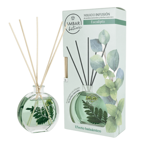 Mikado Infusión Menta Eucalipto Ámbar Botanic 75 ml - Aromaterapia natural con efecto balsámico.