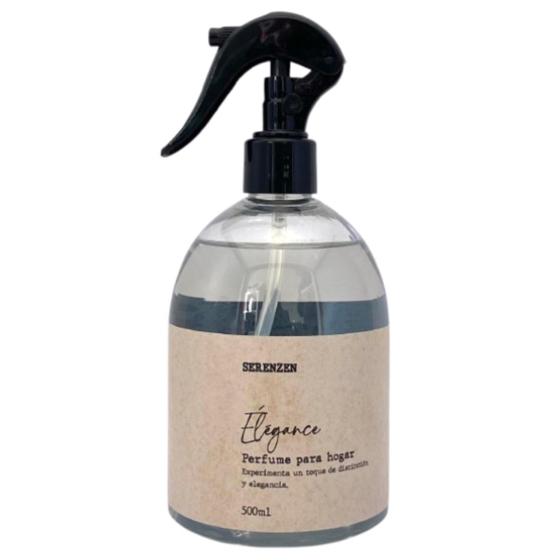 Botella de 500 ml de Ambientador Hogar Higo - SERENZEN Elegance, con diseño refinado y aroma sutil y sofisticado